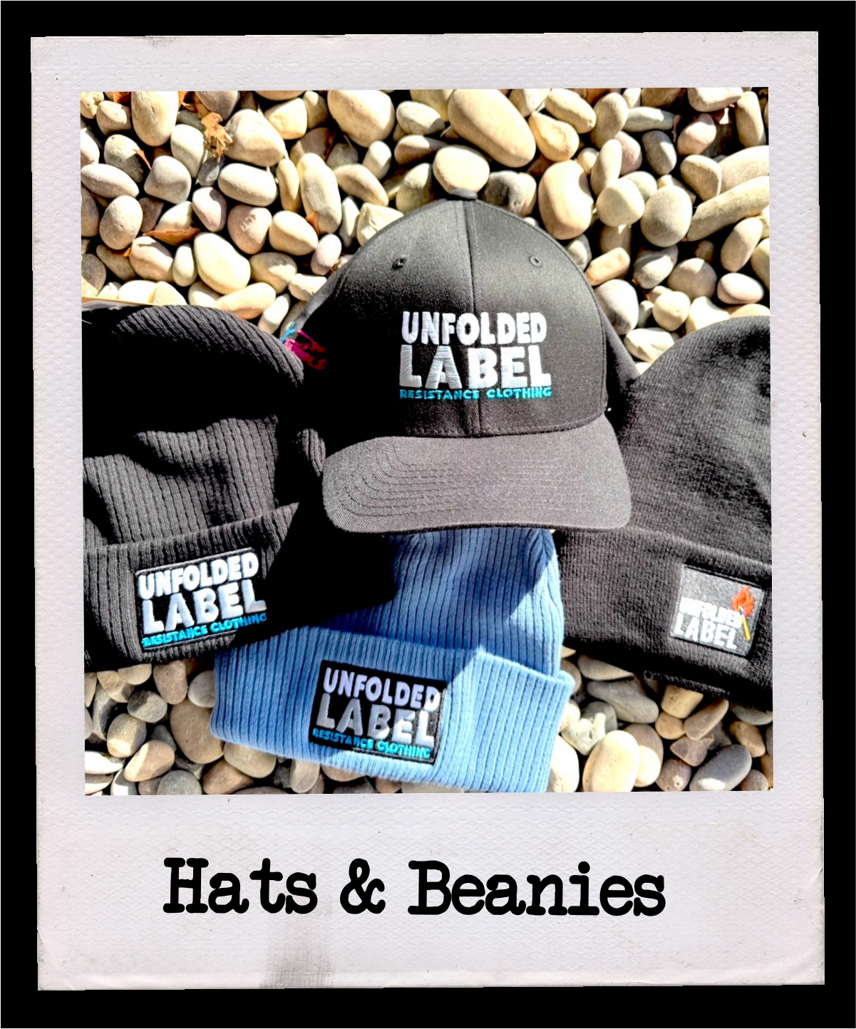 Unfolded Label activist hats and beanies. Resistance clothing headwear for everyday rebels. Shop snapbacks, fitted hats and beanies from the original resistance clothing brand.