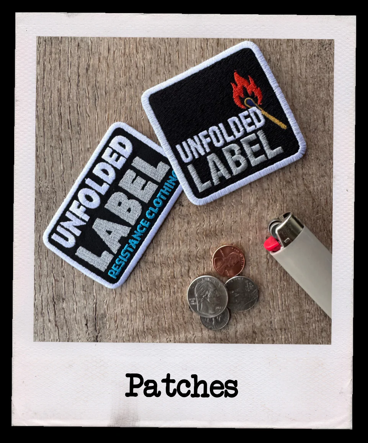 Unfolded Label activist embroidered patches. Add resistance messaging to jackets, bags, and more with these bold artist-designed patches from the original resistance clothing brand.